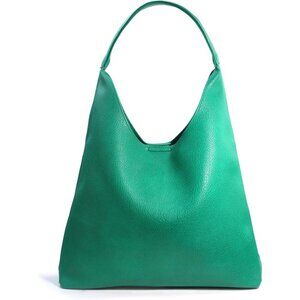 Women Green Imported PU Polyester Leather Hobo Soft Vegan Shoulder Tote Bags